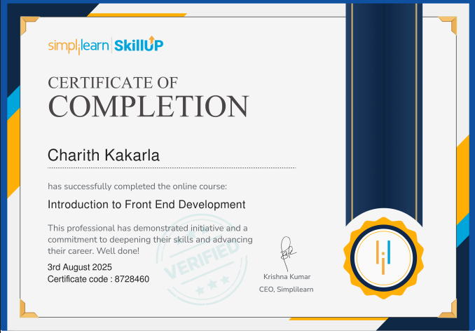 Simplilearn Certificate